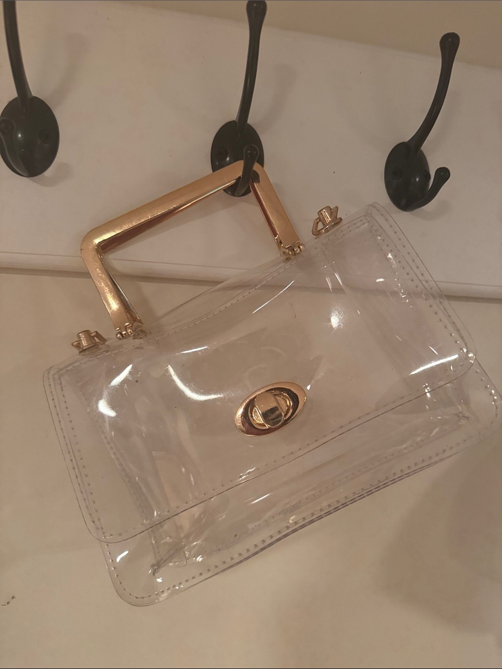Clear PVC Minibag with Gold Hardware